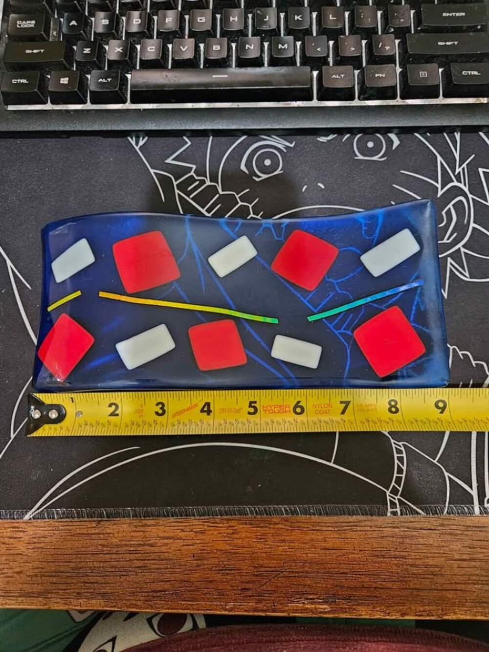 Modern Fused Glass Geometric Tray
